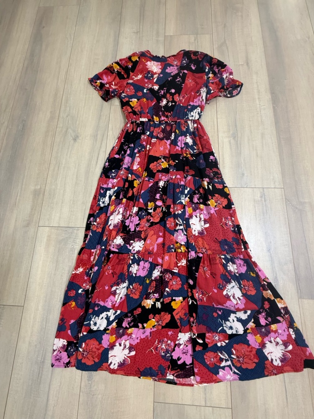 Jessica Simpson Multicolor Floral Maxi Dress with V-Neck - Picture 3 of 6